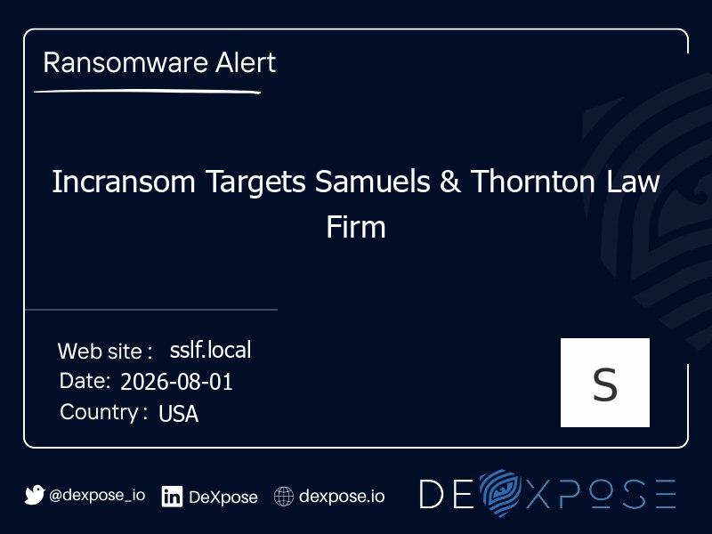 Incransom Targets Samuels & Thornton Law Firm