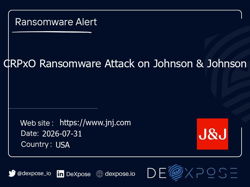 CRPxO Ransomware Attack on Johnson & Johnson