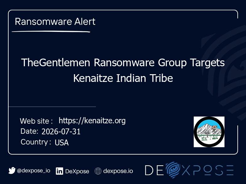 TheGentlemen Ransomware Group Targets Kenaitze Indian Tribe