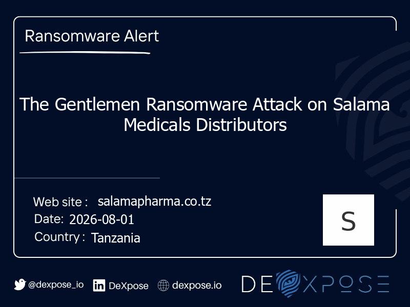 The Gentlemen Ransomware Attack on Salama Medicals Distributors