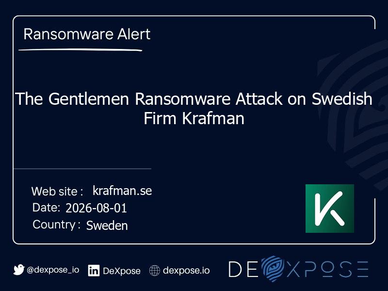 The Gentlemen Ransomware Attack on Swedish Firm Krafman