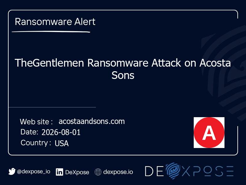 TheGentlemen Ransomware Attack on Acosta Sons