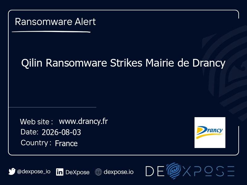 Qilin Ransomware Strikes Mairie de Drancy