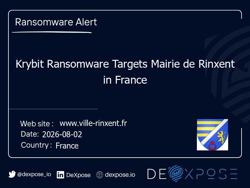 Krybit Ransomware Targets Mairie de Rinxent in France