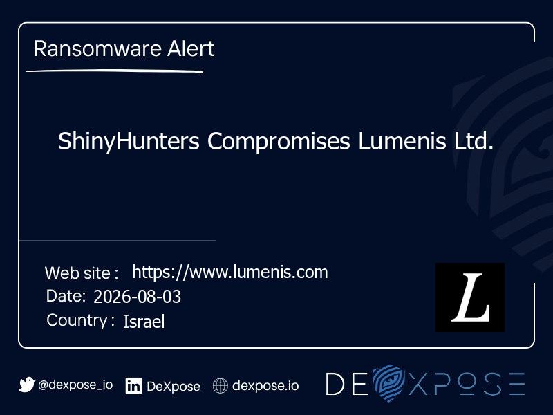 ShinyHunters Compromises Lumenis Ltd.