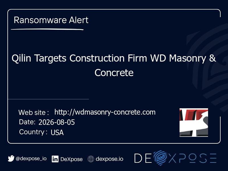 Qilin Targets Construction Firm WD Masonry & Concrete