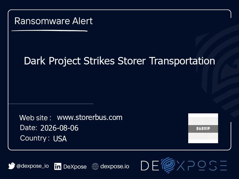 Dark Project Strikes Storer Transportation