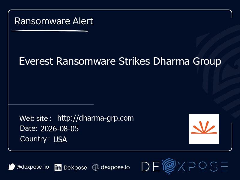 Everest Ransomware Strikes Dharma Group