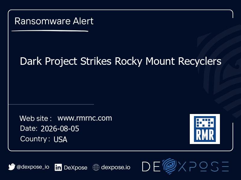Dark Project Strikes Rocky Mount Recyclers