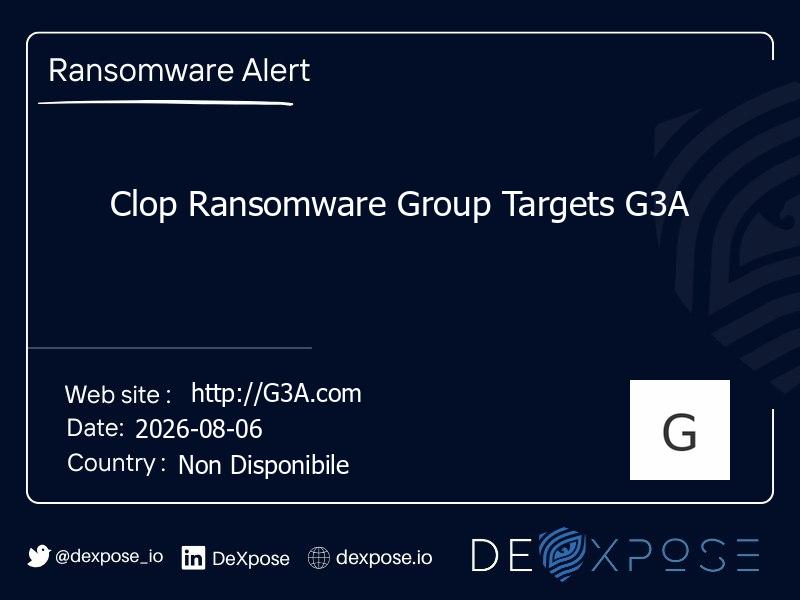 Clop Ransomware Group Targets G3A