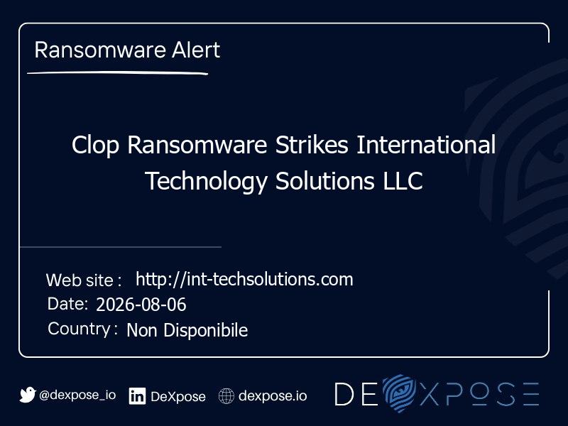 Clop Ransomware Strikes International Technology Solutions LLC