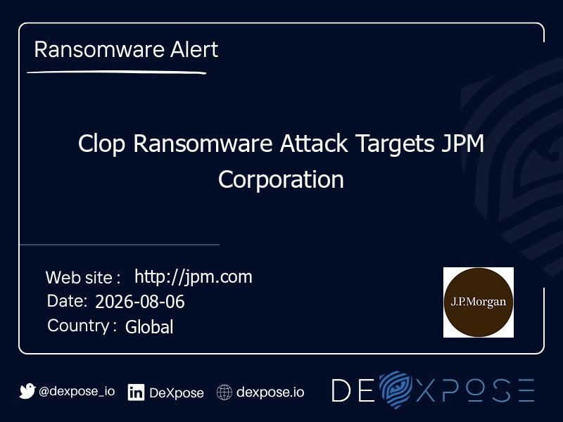 Clop Ransomware Attack Targets JPM Corporation