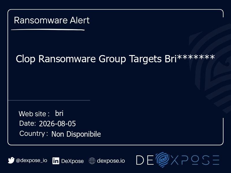 Clop Ransomware Group Targets Bri*******