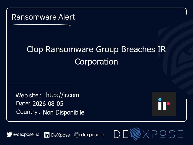 Clop Ransomware Group Breaches IR Corporation