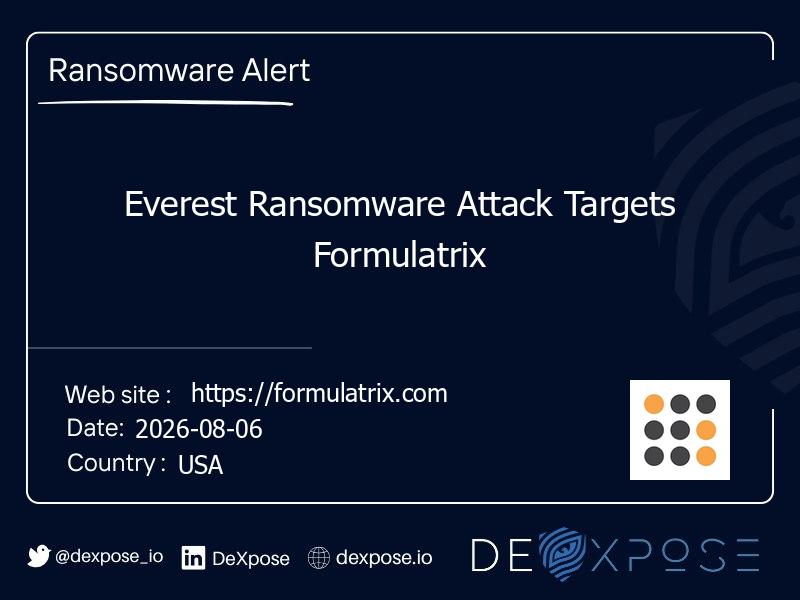 Everest Ransomware Attack Targets Formulatrix