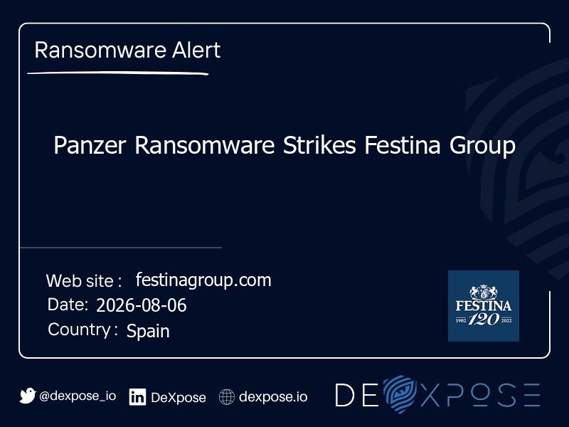 Panzer Ransomware Strikes Festina Group
