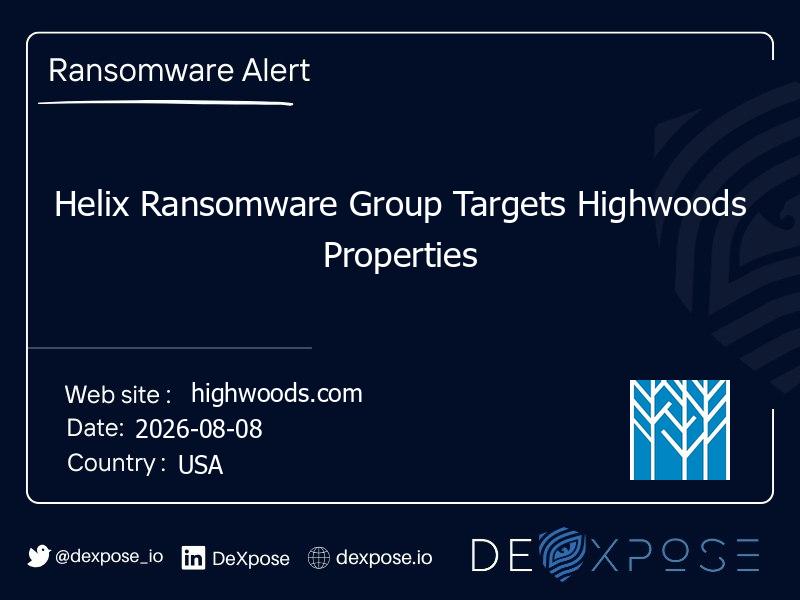 Helix Ransomware Group Targets Highwoods Properties