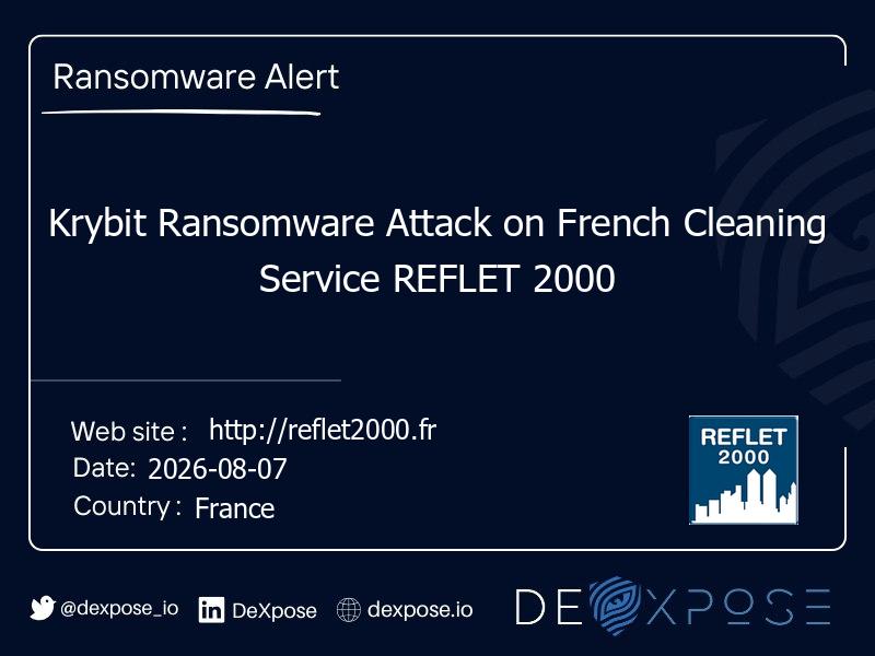 Krybit Ransomware Attack on French Cleaning Service REFLET 2000