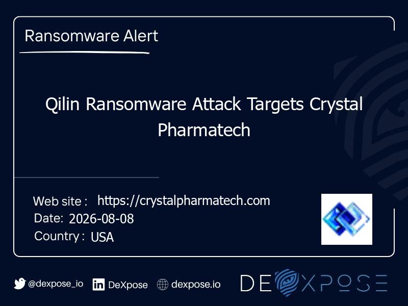 Qilin Ransomware Attack Targets Crystal Pharmatech