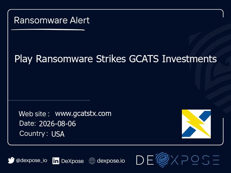Play Ransomware Strikes GCATS Investments