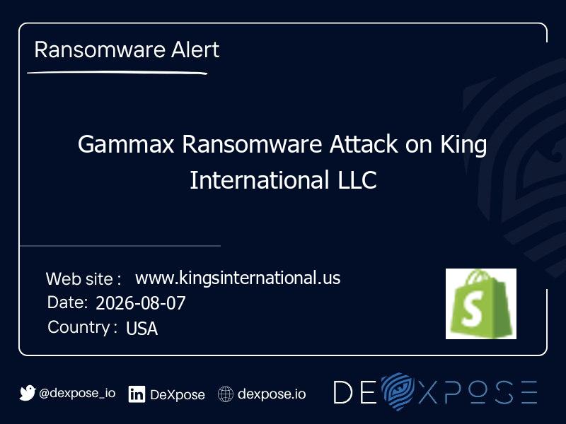 Gammax Ransomware Attack on King International LLC