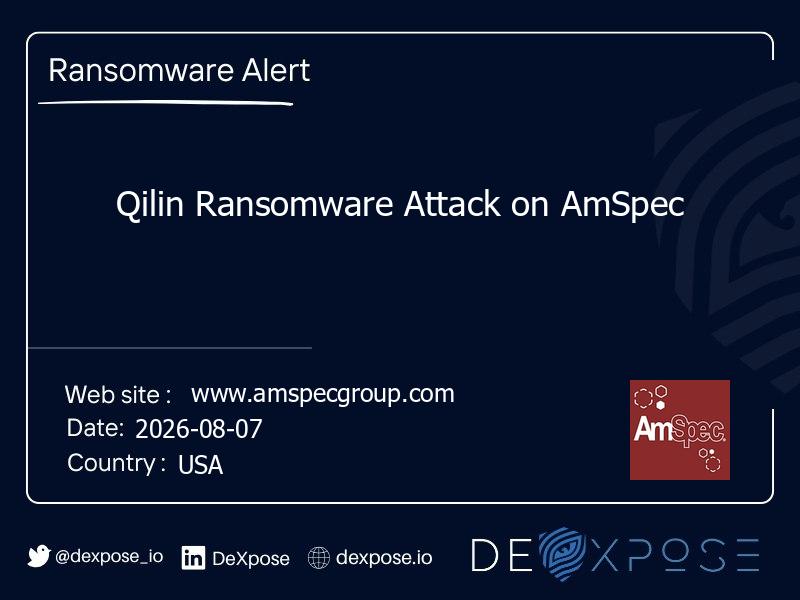 Qilin Ransomware Attack on AmSpec