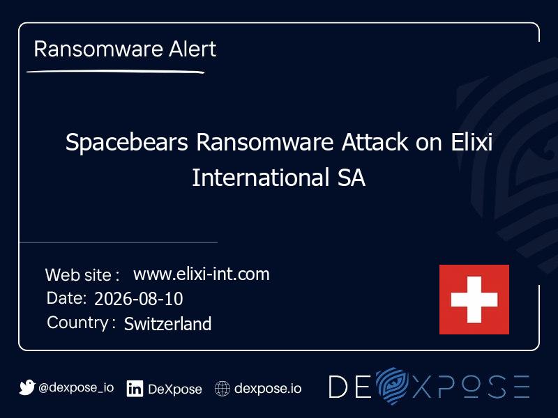 Spacebears Ransomware Attack on Elixi International SA