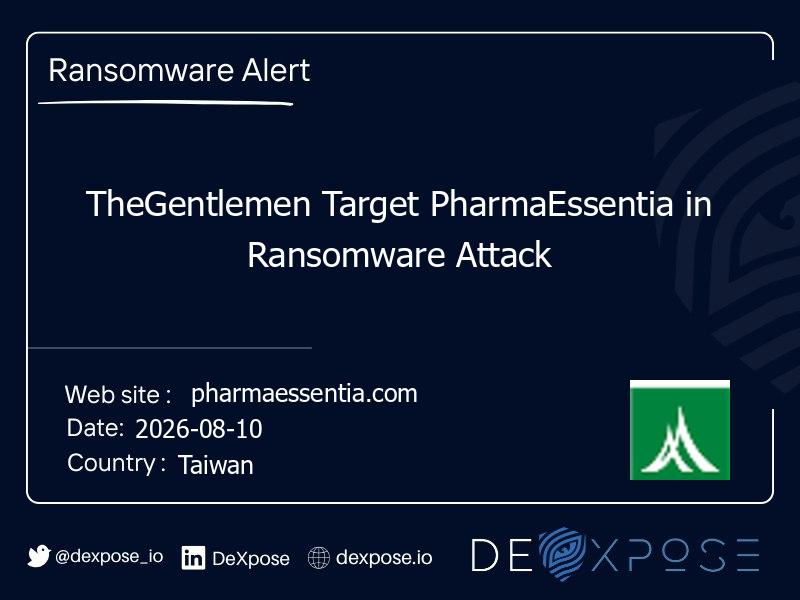TheGentlemen Target PharmaEssentia in Ransomware Attack