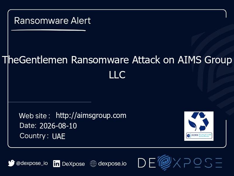 TheGentlemen Ransomware Attack on AIMS Group LLC