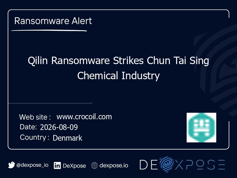 Qilin Ransomware Strikes Chun Tai Sing Chemical Industry