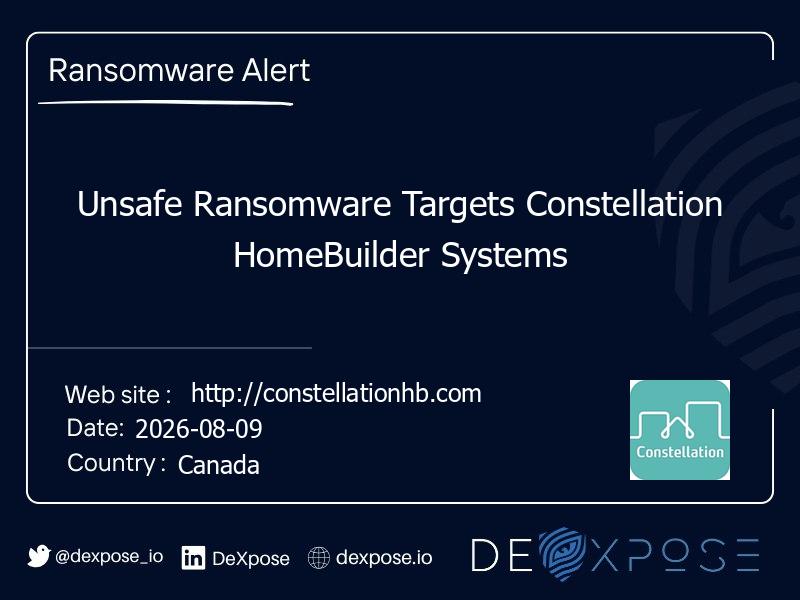 Unsafe Ransomware Targets Constellation HomeBuilder Systems