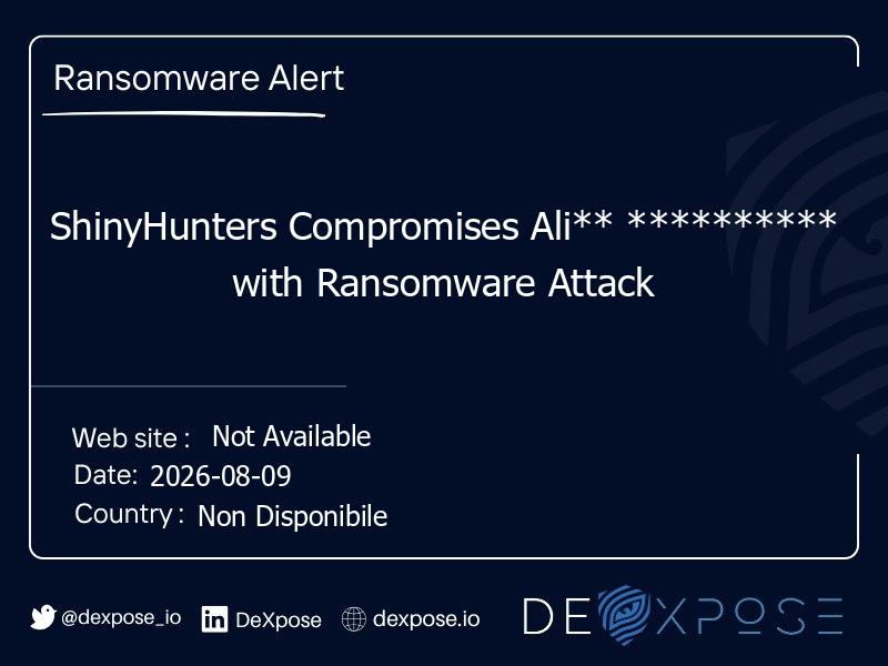 ShinyHunters Compromises Ali** ********** with Ransomware Attack