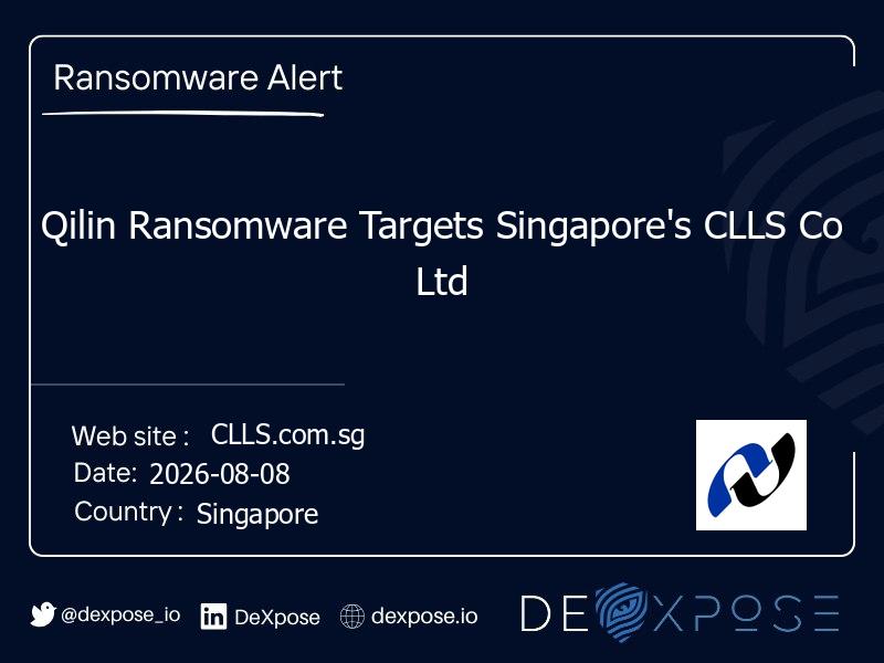 Qilin Ransomware Targets Singapore's CLLS Co Ltd