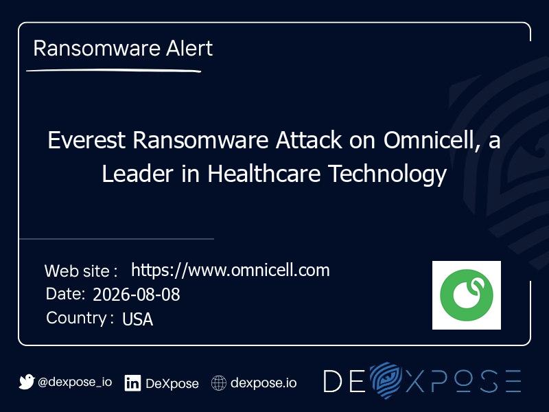 Everest Ransomware Attack on Omnicell, a Leader in Healthcare Technology