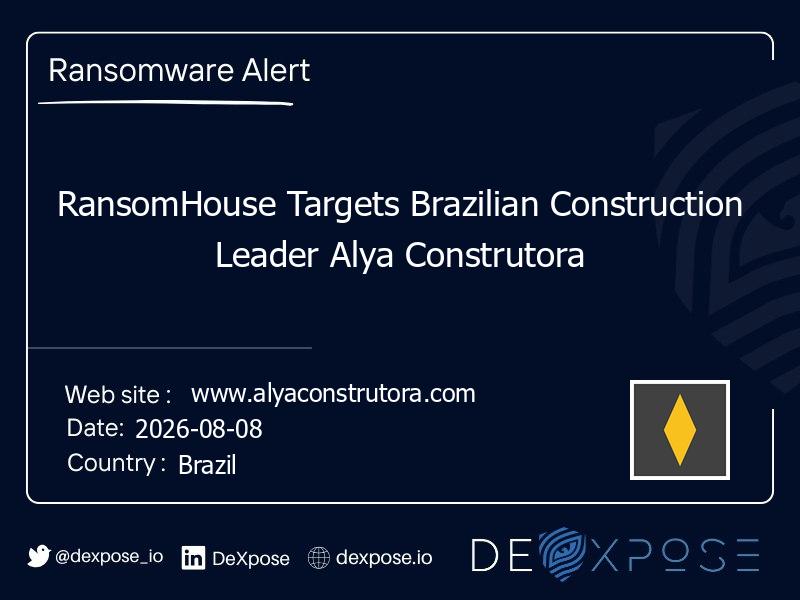 RansomHouse Targets Brazilian Construction Leader Alya Construtora