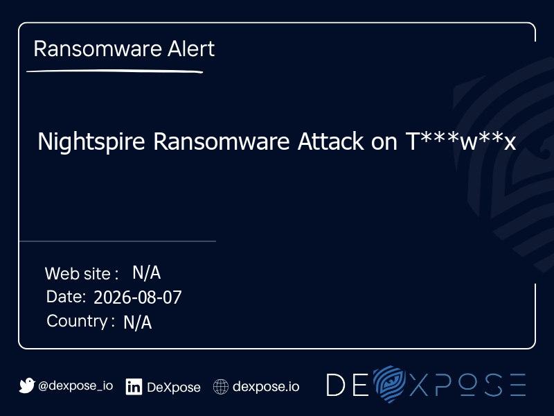 Nightspire Ransomware Attack on T***w**x