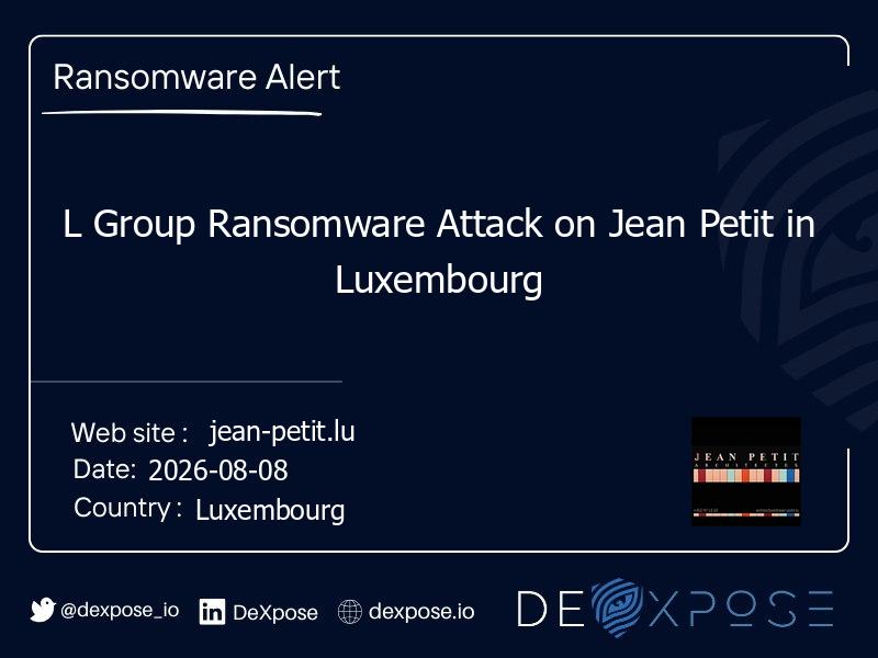 L Group Ransomware Attack on Jean Petit in Luxembourg