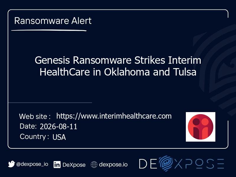 Genesis Ransomware Strikes Interim HealthCare in Oklahoma and Tulsa