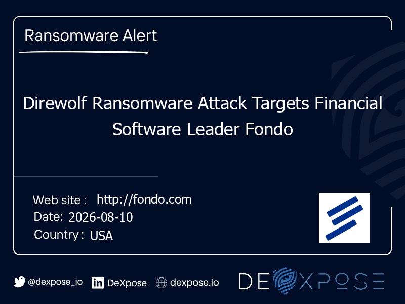 Direwolf Ransomware Attack Targets Financial Software Leader Fondo
