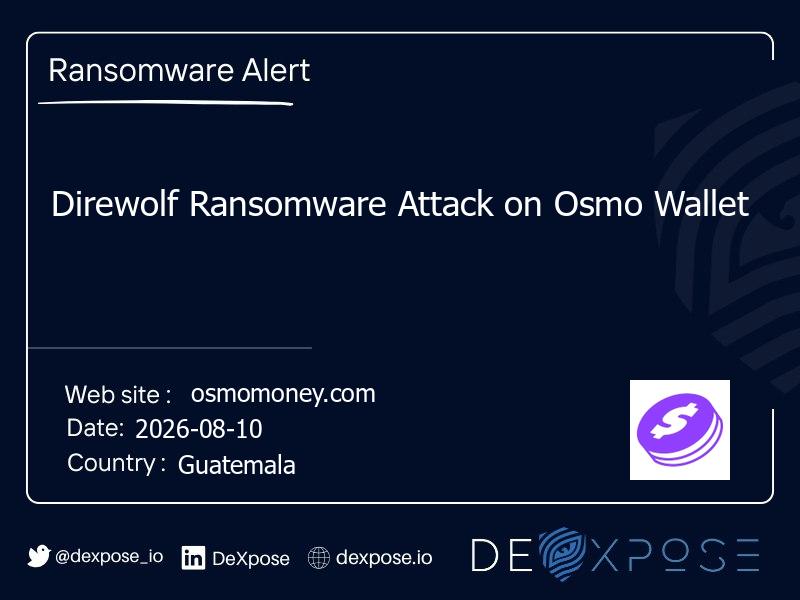 Direwolf Ransomware Attack on Osmo Wallet