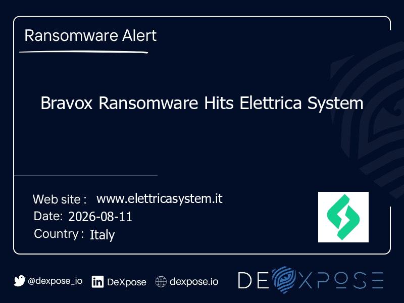Bravox Ransomware Hits Elettrica System