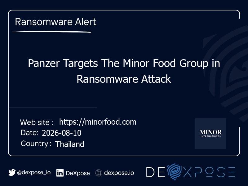 Panzer Targets The Minor Food Group in Ransomware Attack