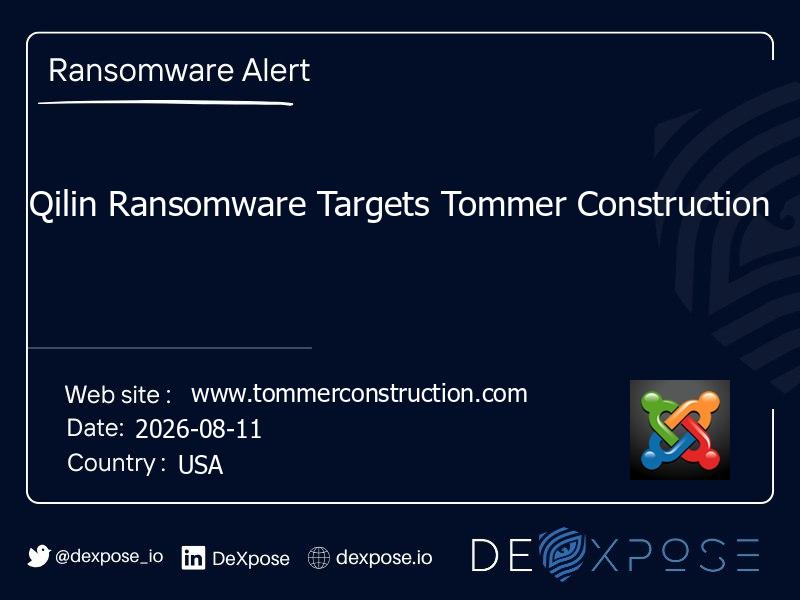 Qilin Ransomware Targets Tommer Construction