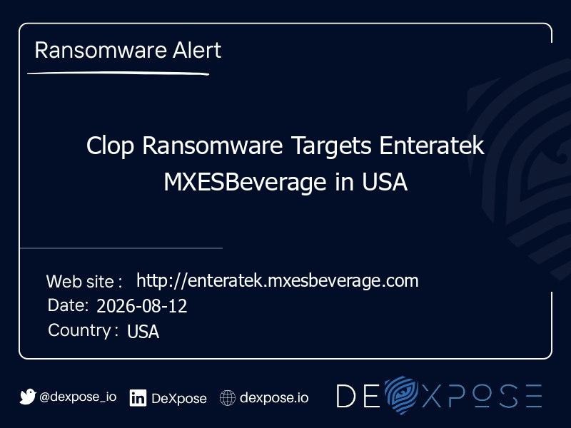 Clop Ransomware Targets Enteratek MXESBeverage in USA