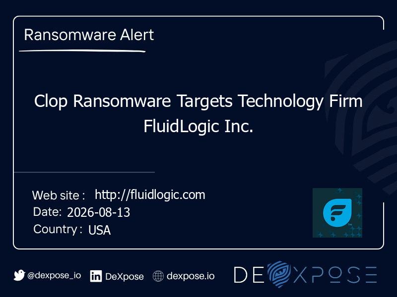 Clop Ransomware Targets Technology Firm FluidLogic Inc.
