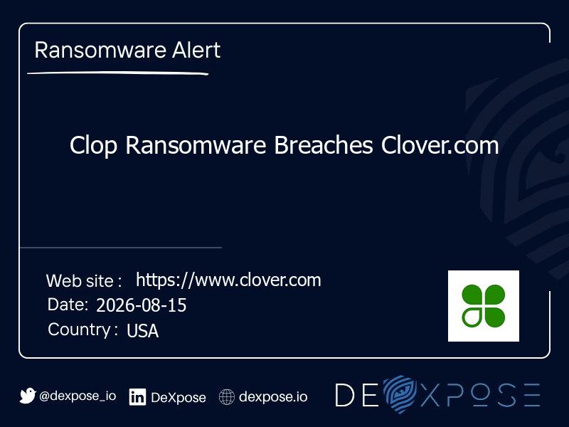 Clop Ransomware Breaches Clover.com