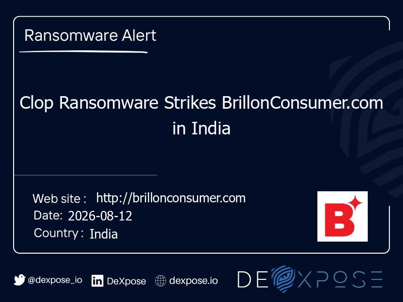 Clop Ransomware Strikes BrillonConsumer.com in India