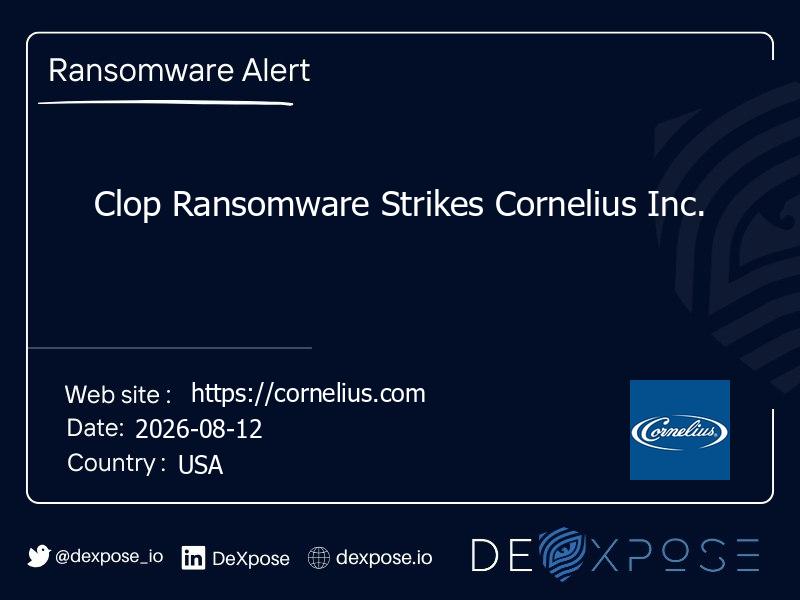 Clop Ransomware Strikes Cornelius Inc.