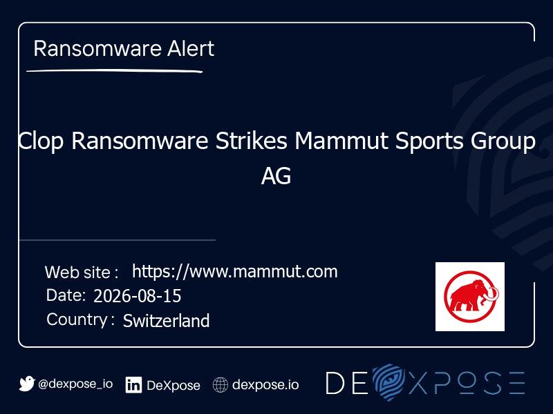 Clop Ransomware Strikes Mammut Sports Group AG