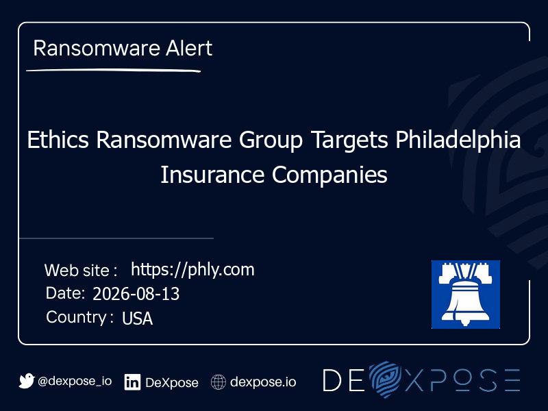 Ethics Ransomware Group Targets Philadelphia Insurance Companies